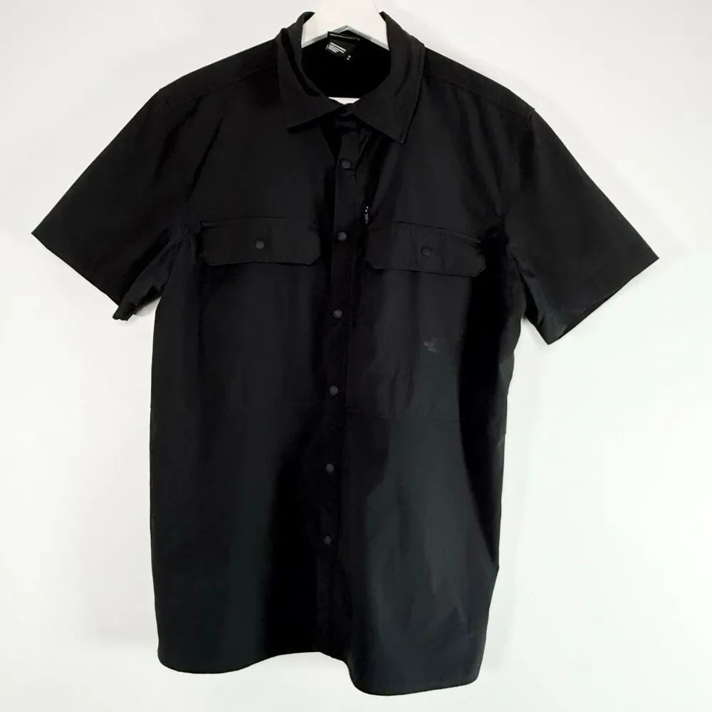 The North Face Trail UPF Snap Down Short Sleeve Black Utility Shirt - Men’s US M
